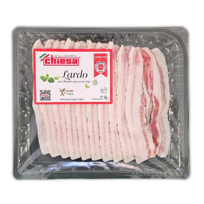 Lardo con "basilico genovese dop" 90g