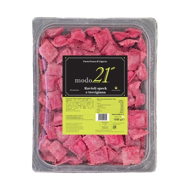 Les raviolis au speck et à la Trévise 1kg