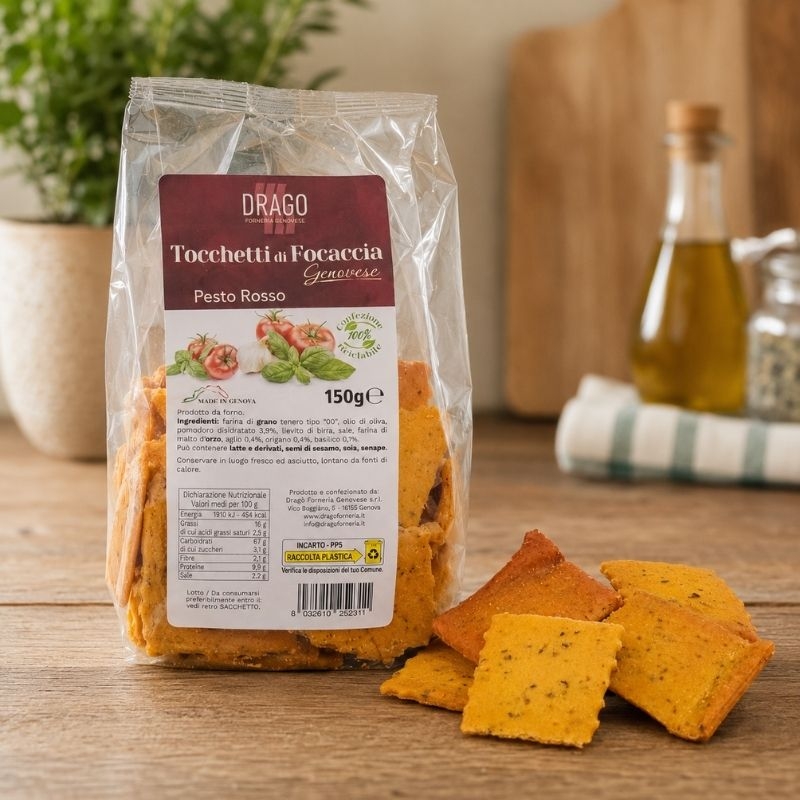 Knusprige Focaccia-Häppchen mit Rote-Pesto-Geschmack 150g