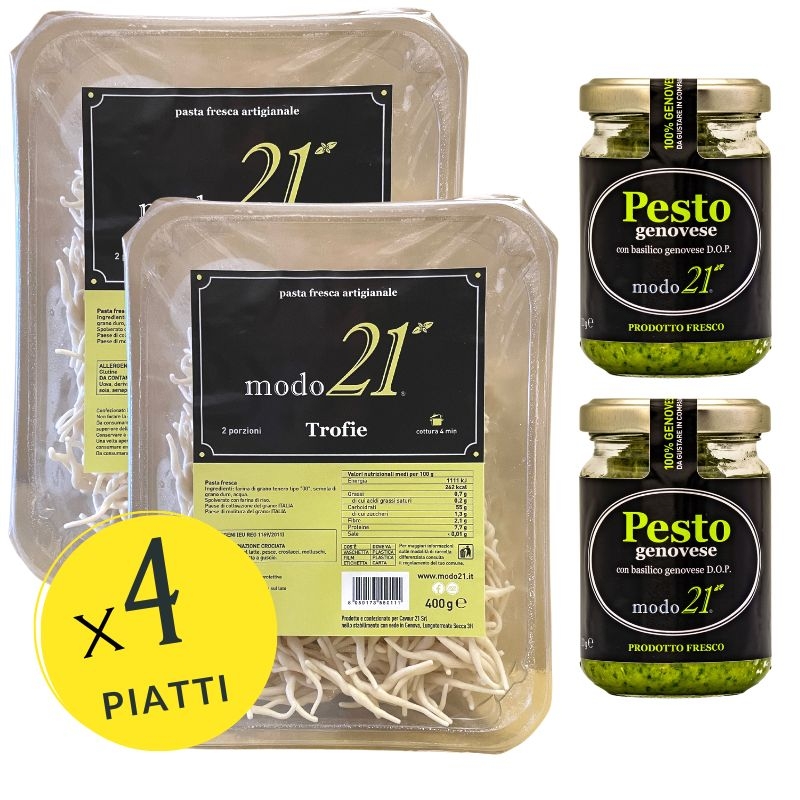 Frischer Trofie-Nudeln und Pesto (x4 Portionen)
