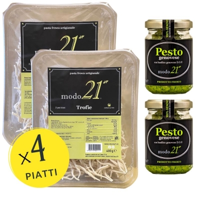 Trofie fresche e Pesto (x4 piatti)