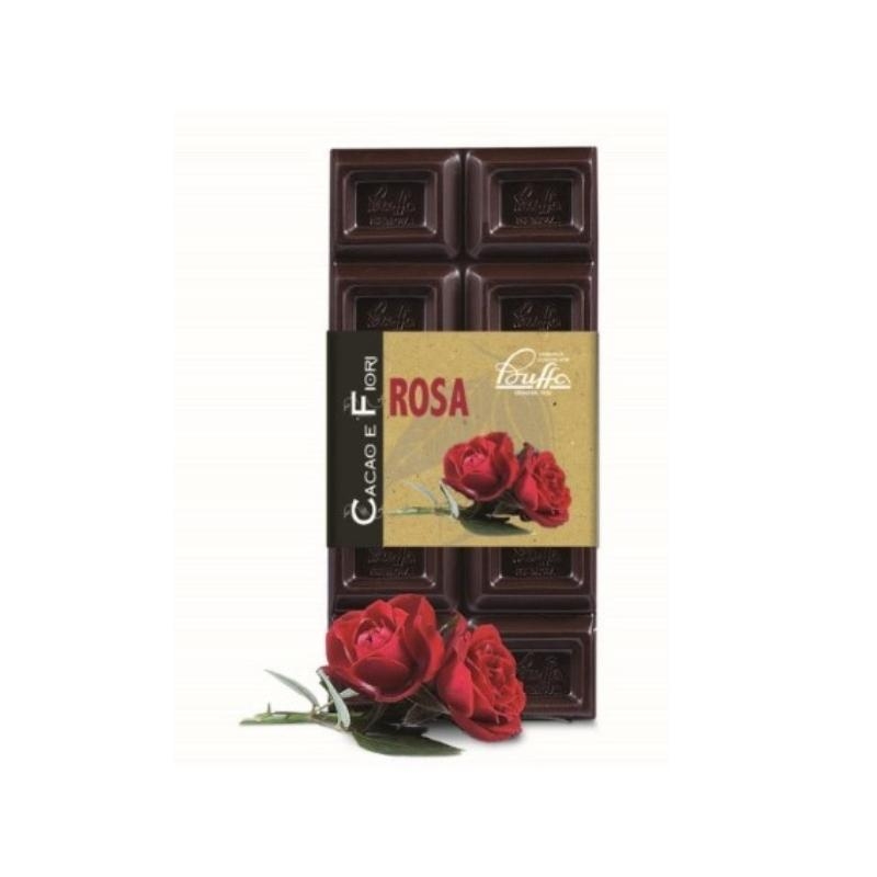 Tafel Zartbitterschokolade mit Rosengeschmack 100g