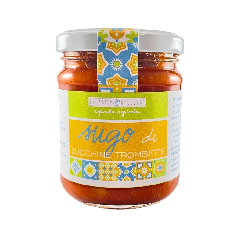 Courgette Trombetta sauce. Brand: Baita & Galleano.