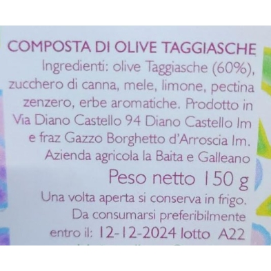 Taggiasca olive chutney 150g